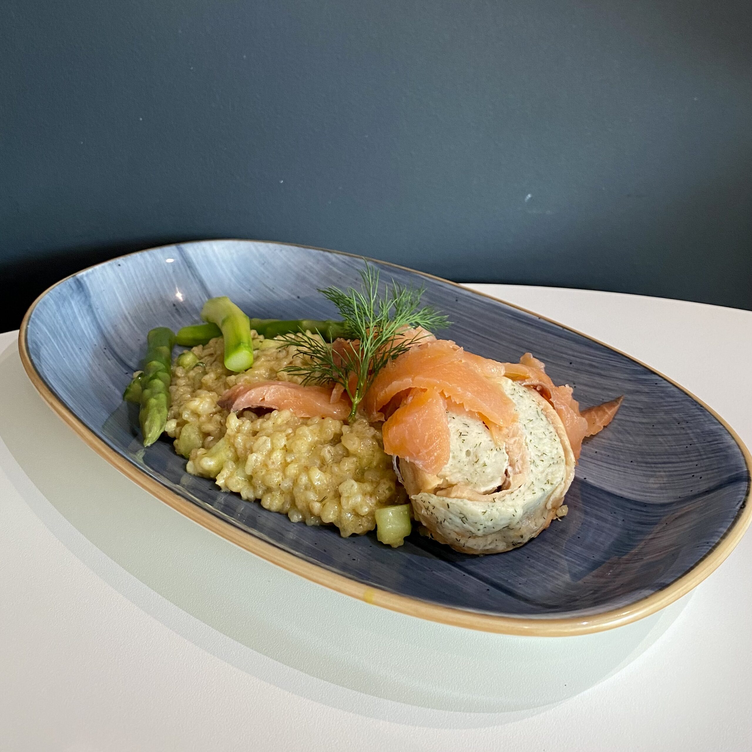 Graupen Risotto mit Lachs